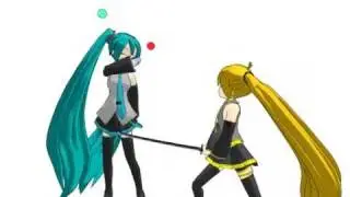【MMD】 ジャグリング中のミクがネルに襲われる