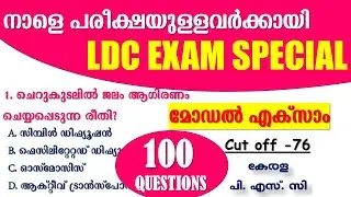 നാളെ പരീക്ഷയുള്ളവർക്കായി LDC Special 100 ചോദ്യങ്ങളുടെ MODEL EXAM | LDC | Bank OA | LGS | Kerala PSC