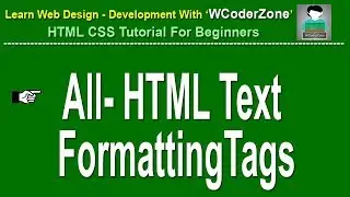 HTML Text Formatting Tags All - HTML CSS Tutorial