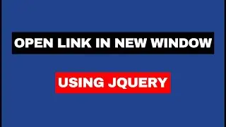 Open Link in New Window using JQuery