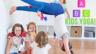 Kids Yoga | ABC Animal Yoga 🔤 🐮🐊🦋🦖| Child's Pose Yoga