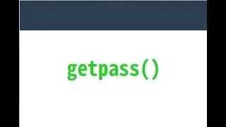 Password Input in Python