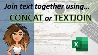 Functions to join text together: CONCAT and TEXTJOIN (Excel tutorial for beginners) #excel