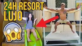 24 HORAS viviendo en RESORT de LUJO ULTRA TODO INCLUIDO(🤯Hay atracciones en la habitación)