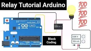 Relay arduino tutorial | Arduino rekay tinkercad | Relay tinkercad |  Block coding tinkercad