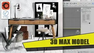 3d max model 3d sky pro Decorative set Vray