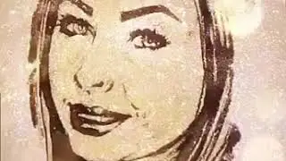 Portrait in the style of Pop Art.  Glitter pattern.