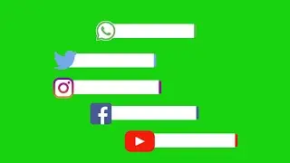 YouTube , Instagram, Facebook, Twitter, WhatsApp, lower thirds No Text green screen | NO COPYRIGHT