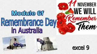 Excel 9 grade  Module 6f Remembrance day in Australia