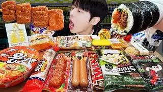 ASMR MUKBANG | Convenience store (Hotdog, Triangular Kimbap, Fire noodles, Sausage) Random Eating