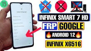 Infinix Smart 7 HD FRP Bypass Android 12 Without PC | Infinix X6516 Google Account Bypass 2023