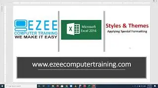 Microsoft Excel - Applying Styles & Themes