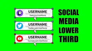 Social Media Lower Third Animation For Your Videos - GREEN SCREEN