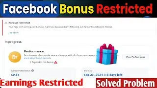 How To Fix Facebook Bonus Earning Restricted Monetization Problem ✅ Solve Bonus Earning Restricted