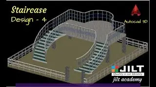 AutoCAD 3D (Staircase design) in - Dual Curved Staircase (with commands)