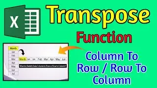 Transpose Function In Ms Excel | Ms Excel Tips And Tricks | BD Android Teacher