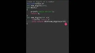 #Sum of digits of a number #c basics # recursion