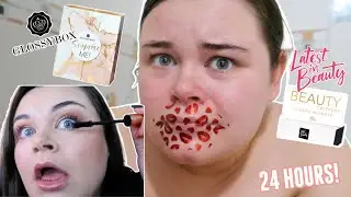 only using ADVENT CALENDAR BEAUTY PRODUCTS for 24 HOURS!!