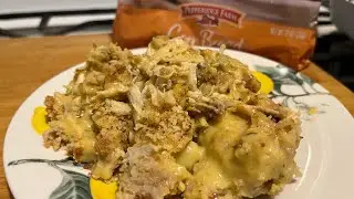 Easy Chicken And Stuffing Casserole Baked With Pepperidge Farm Cornbread Stuffing