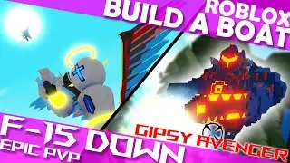 First time to Fight a Gipsy Avenger Mech @ Roblox Build a Boat! F-15 Fighter Jet Down!
