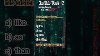 English Pre-Intermediate 6 Test 6      #EnlgishTests #EnglishGrammer