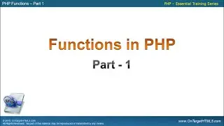 31009 - Functions in PHP - Part 1