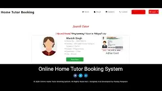 Home Tutor Booking | Python Django Project | Django Major Project