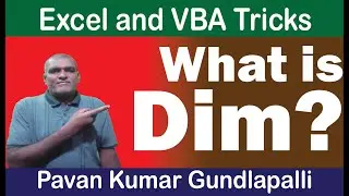 Excel VBA: What Is Meant By Dim||VBA Macros||How to Declare Variables in Macros Using DIM VBA Basics