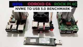 RPi4 vs. Rock Pi 4C vs. Odroid C4 | M.2 NVME to USB 3.0 Benchmark