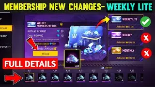 Membership New Changes After Update | Membership Weekly Lite New Subscription | Free Fire Membership