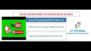 Visual Basic-Input Box|VBA Input Box|Input Box Function|Input Box for User Input