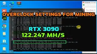 RTX 3090 Overclock Settings for Mining (122 MH/s)