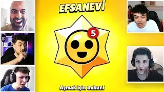 5 YOUTUBERLA EFSANEVİ STAR HEDİYESİ AÇTIK!😮Brawl Stars