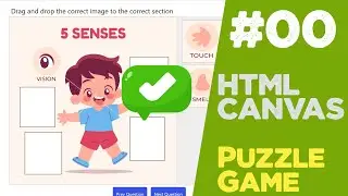 #00 Learn Canvas by creating a puzzle game in JavaScript and PHP | Quick programming tutorial