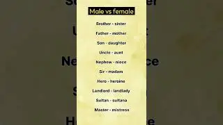 Male vs Female Vocabulary 