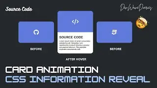 Easy CSS Card Animation with Text Reveling Effect | CSS Transition | CSS Hover Effects