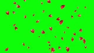 Ruby Heart Gems Falling Down - Gems Green Screen Pack