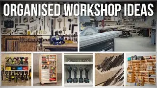 Workshop layout ideas! Drill station, drill bits, mitre saw, screws, tool storage solutions…