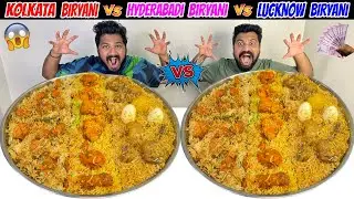 KOLKATA BIRYANI Vs HYDERABAD BIRYANI Vs LUCKNOW BIRYANI EATING CHALLENGE😱🔥