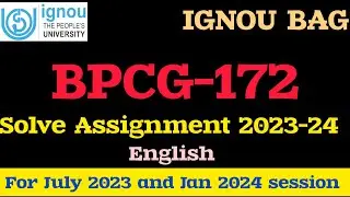 IGNOU BPCG-172 ENGLISH  Solve Assignment for 2023-24 Session
