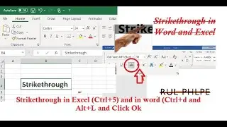 How to do text STRIKETHROUGH in Excel and Word and easy shortcut for strikethrough the text
