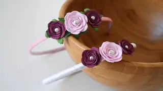 Нежный ободок. Очень маленькие розы из фоамирана. МК. /  Foam Mini Rose. DIY