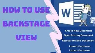 Backstage View in MS Word| MS Word-Backstage View in Hindi| How to use Backstage View in MS Word
