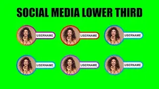 Social Media Lower Third Animation For Your Videos - GREEN SCREEN