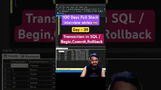 #day39 - What are transactions in SQL | Begin, Commit and Rollback #coding #sql #sqlserver