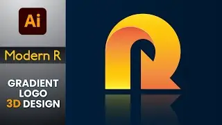 Modern R Letter Logo Design in Illustrator | Adobe Illustrator Tutorials