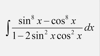 Integral of (sin^8(x) - cos^8(x))/(1 - 2sin^2(x)cos^2(x)) dx