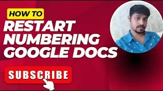 How to restart numbering Google Docs