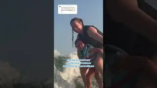 Is Bea terrified of wakesurfing? You be the judge. #wakesurf #wakesurfing