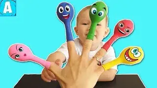 Learn Colors with Balloons Finger Family Song Учим цвета с шариками